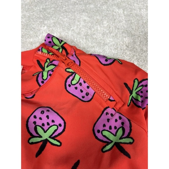 Hannah‎ Anderson Kids Bathing Suit Strawberry Print Ruffled Bottom Size 8 - Picture 7 of 10